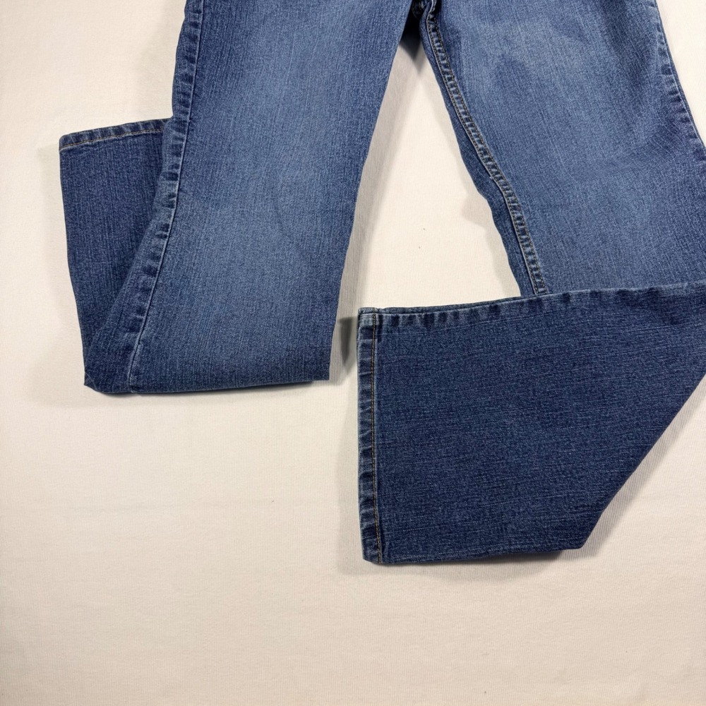 Jordache Low Rise Stretch Jeans 13/14 Petite Blue Medium Wash Bootcut Y2K Denim - Picture 10 of 15